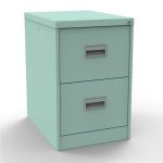 peppermint green filing cabinet with 2 drawers
