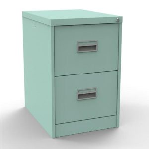 peppermint green filing cabinet with 2 drawers