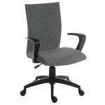 home office chair grey fabric with black base