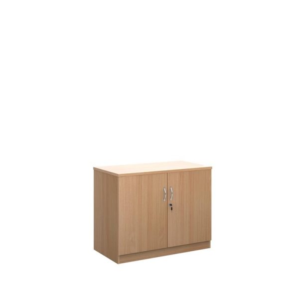 Deluxe Office Low Wood Storage Cupboard Work  800mm High 1 Shelf - Image 4