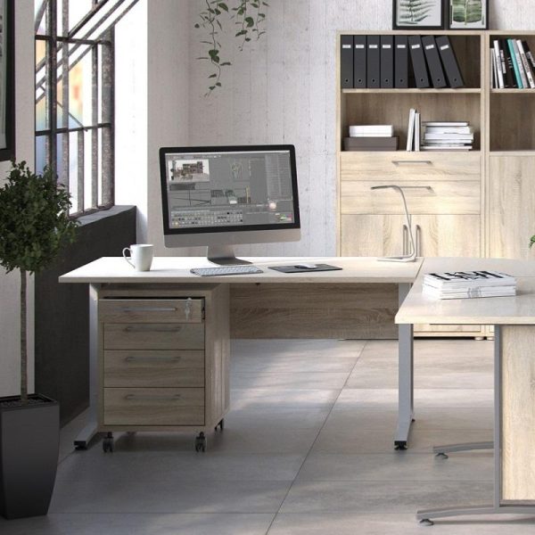 Alexis Office Desk Pedestal Oak - Image 2