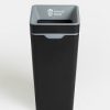 black office recycling bin with grey top