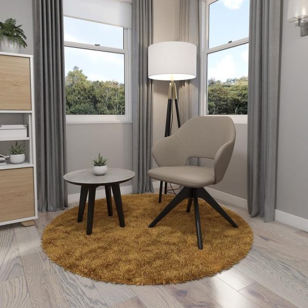 Jade Reception Chair Pyramid Black Oak Legs