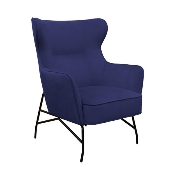 lounge chair blue fabric