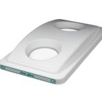 office recycling bin lid white for clear glass