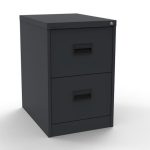 graphite grey filing cabinet with 2 drawers