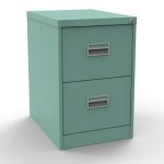 turquoise filing cabinet with 2 drawers