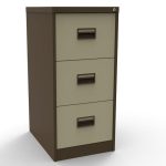 coffee cream filing cabinet with 3 drawers