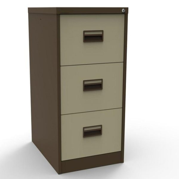 coffee cream filing cabinet with 3 drawers