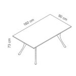 glass executive desk size diagram