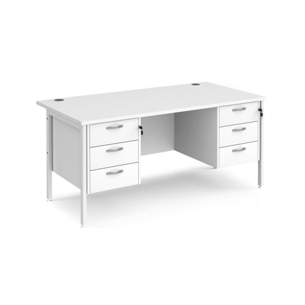 Office Straight Desk H Leg With 2 x 3 Drawer Pedestals Work 25 - Image 8