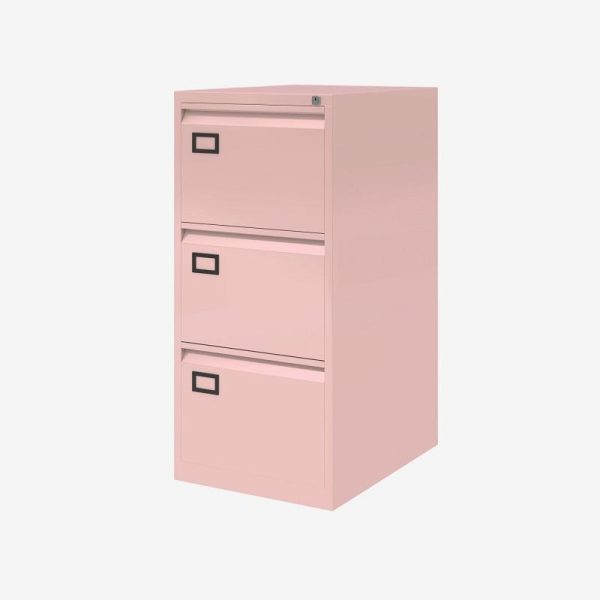 Office Filing Cabinet A Range 3 Drawer Pale Pink - Image 3