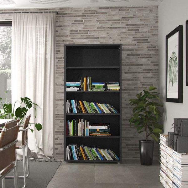 Alexis Office Bookcase Black 4 Shelves - Image 5