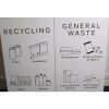 close up of office recycling pictogram labels