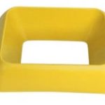 yellow office recycling bin ring lid