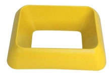 yellow office recycling bin ring lid