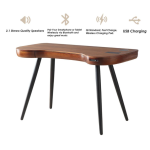 smart desk with charging point in walnut finish