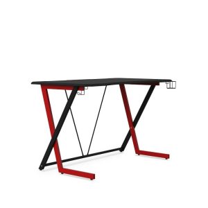 stylish gaming desk in red and black