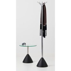 designer chrome coat stand