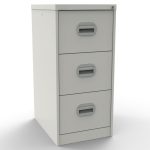 satin white filing cabinet with 3 drawers