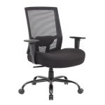 bariatric mesh office chair with black fabric seat and mesh back