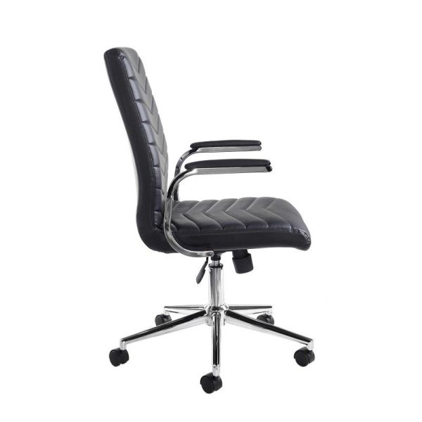 High Back Managers Office Chair Matrix Black Leather - Image 2