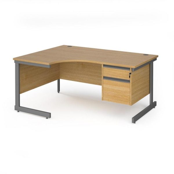 Ergonomic Desk Maine With Two Drawer Pedestal - Image 2