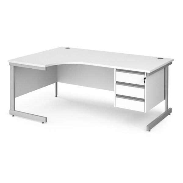 Ergonomic Desk Maine Cantilever Frame With Three Drawer Pedestal - Image 7