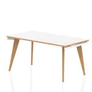 Contemporary bench desk 1400mm oak white
