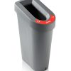 office recycling bin grey with red sticker Plastics