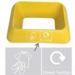 yellow office recycling bin top