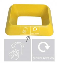 yellow office recycling bin top