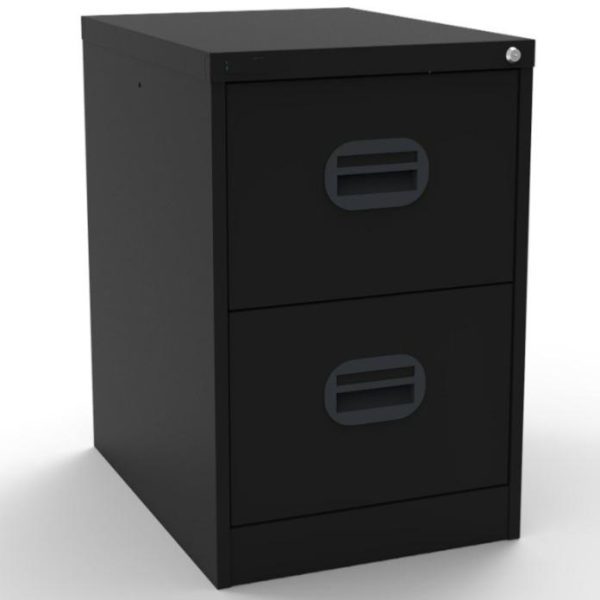 Office Filing Cabinet Connect 2 Drawer Black