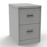 light grey filing cabinet with 2 drawers