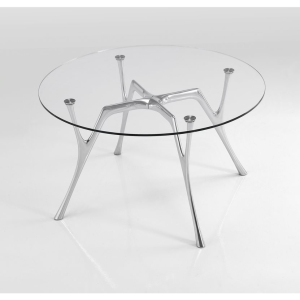 executive round glass table with chrome frame