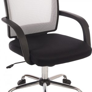 mesh back office chair with white mesh back and black seat