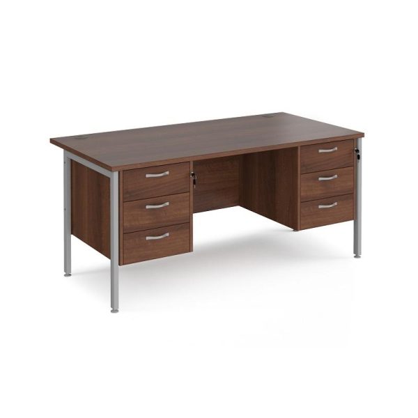 Office Straight Desk H Leg With 2 x 3 Drawer Pedestals Work 25 - Image 7