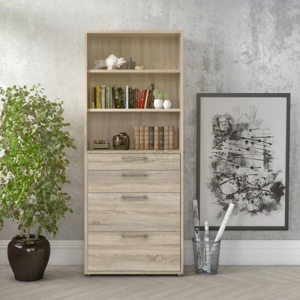 Alexis Office Storage Unit With Cupboard and 2 Shelves, 2 Drawers And 2 File Drawers Oak - Image 2