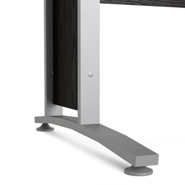 Alexis Office Desk 120cm Black Woodgrain With Silver Grey Legs - Image 8