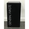Black soft close top office recycling bin with white lettering General Waste