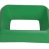 green plastic office recycling bin lid