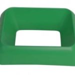 green plastic office recycling bin lid
