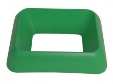 green plastic office recycling bin lid