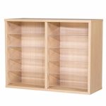 10 space pigeon hole unit in oak finish with acrylic shelves