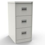 satin white filing cabinet with 3 drawers
