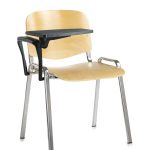 wooden meeting chair with writing tablet
