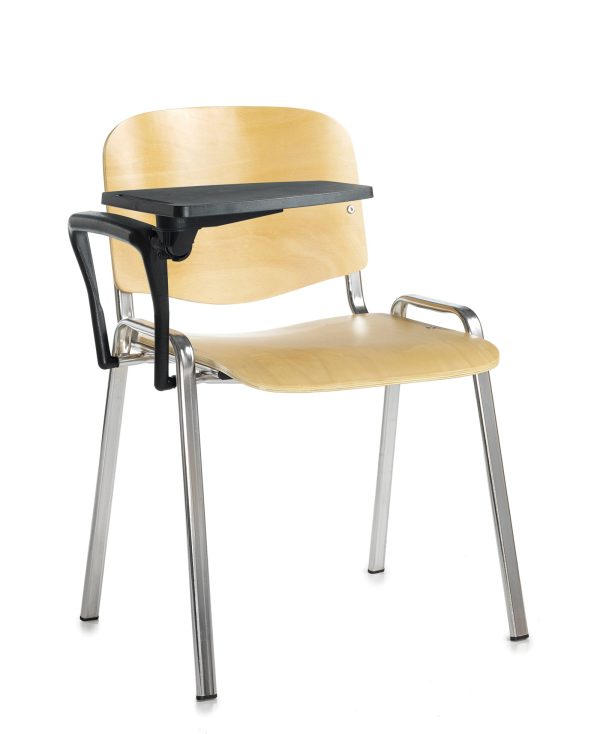 wooden meeting chair with writing tablet