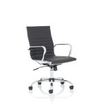 design classic office chair in black leather with chrome frame