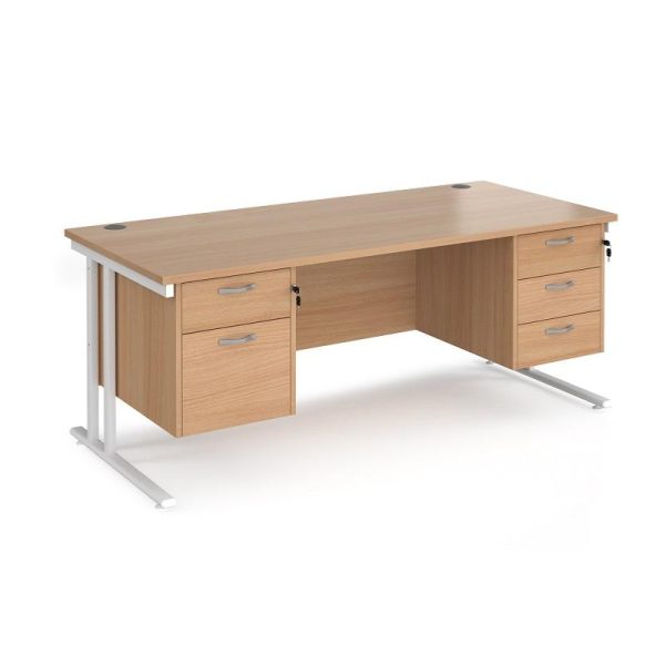 Office Straight Desk 1800 Cantilever Frame With 2 And 3 Drawer Pedestal Work 25 - Image 4