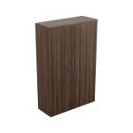 tall executive office cupboard in walnut finish
